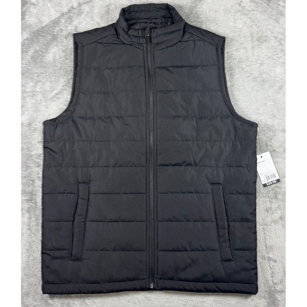 Sonoma Goods For Life Men Black Puffer Vest Lightweight Zip Up Size S Iron Ore